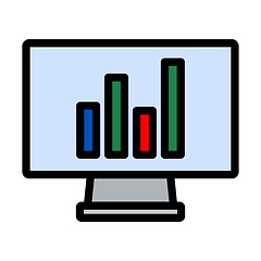 Image showing Monitor With Analytics Diagram Icon