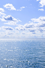 Image showing Blue water and sunny sky background