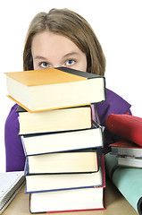 Image showing Teenage girl studying