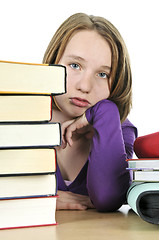 Image showing Teenage girl studying