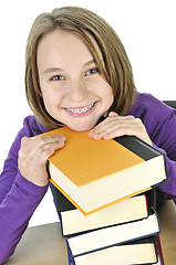 Image showing Teenage girl studying