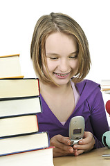 Image showing Teenage girl studying