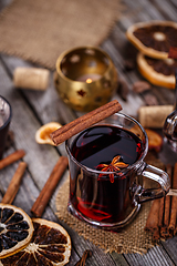 Image showing Hot wine with spices