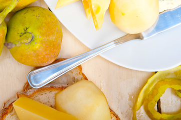 Image showing fresh pears and cheese