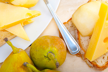 Image showing fresh pears and cheese