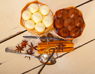 Image showing chocolate vanilla and spices cream cake dessert