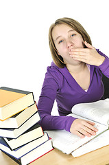 Image showing Teenage girl studying