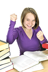 Image showing Teenage girl studying