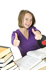 Image showing Teenage girl studying