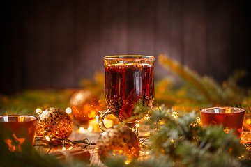 Image showing Warm red mulled wine