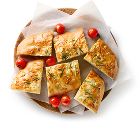 Image showing italian flat bread focaccia