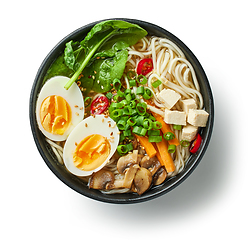 Image showing bowl of vegetarian ramen soup