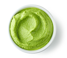 Image showing bowl of green vegetable puree