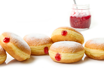 Image showing freshly baked jelly donuts