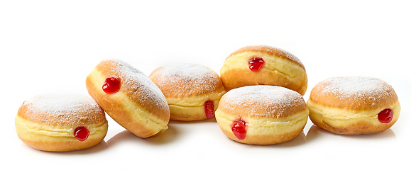 Image showing freshly baked jelly donuts