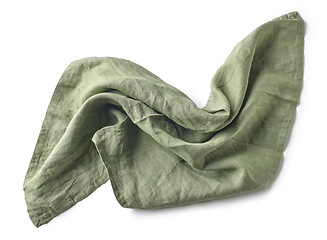 Image showing crumpled green cotton napkin