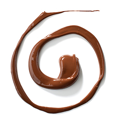 Image showing melted chocolate on white background