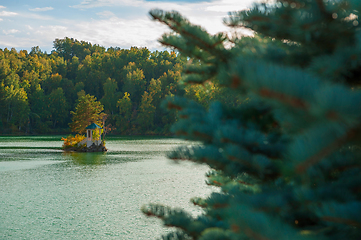 Image showing Summer landscape of lake with crystal and fresh water Aya