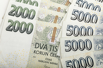 Image showing czech banknotes crowns, money concept crisis