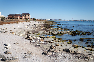 Image showing Rocky coast of the Caspian Sea.