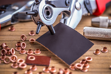 Image showing Leather crafting DIY tools