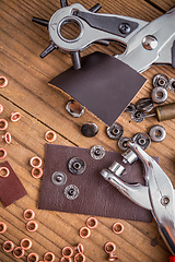 Image showing Leather crafting DIY tools