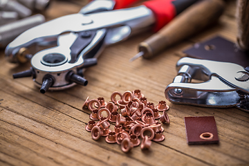 Image showing Eyelet punch and rivets