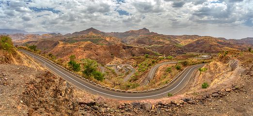 Image showing country road through Simien Mountains, Ethiopia