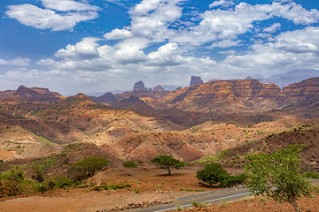 Image showing country road through Simien Mountains, Ethiopia