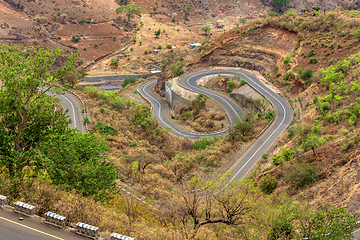 Image showing country road through Simien Mountains, Ethiopia