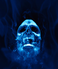 Image showing scull blue fire