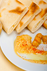 Image showing Hummus with pita bread