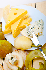 Image showing cheese and pears