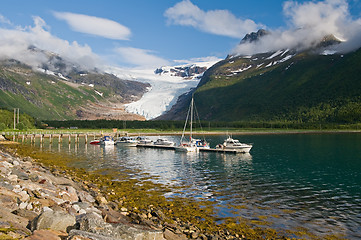 Image showing Glacier and fjord