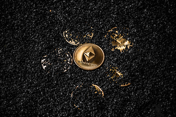 Image showing Gold etherium coin