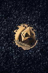 Image showing Ethereum gold coin