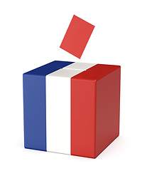 Image showing Ballot box with the national flag of France