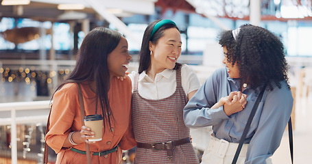 Image showing Creative business woman, friends and laughing with smile for friendship, teamwork or fun time at the office. Group of happy employee women smiling and laugh for social get together at company startup