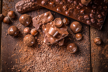 Image showing Assorted chocolate pralines