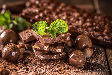 Image showing Assortment of fine chocolates