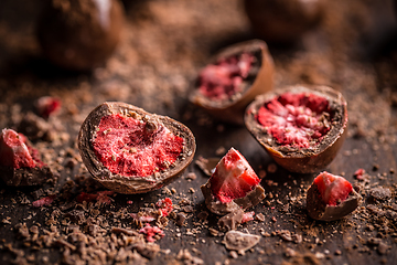 Image showing Sweet chocolate pieces