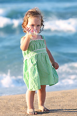 Image showing Beauty girl at beach