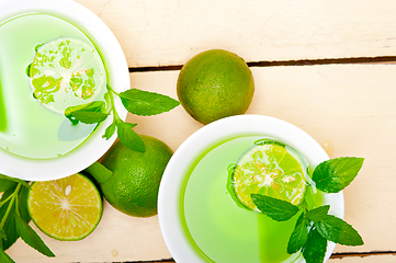 Image showing mint infusion tea tisane with lime