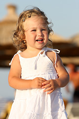 Image showing girl at beach in the sea 