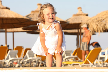 Image showing girl at beach in the sea 