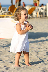 Image showing girl at beach in the sea 