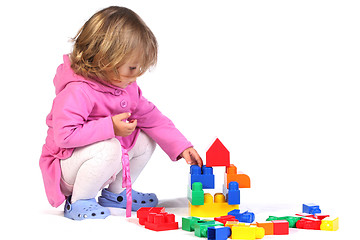 Image showing girl with colorful blocks 