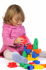 Image showing girl with colorful blocks 