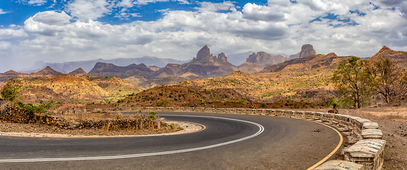 Image showing country road through Simien Mountains, Ethiopia