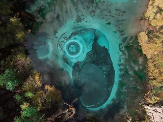 Image showing Geyser (blue, silver) lake with thermal springs